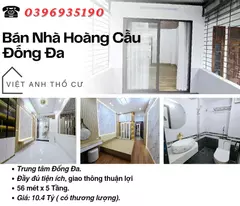 house for sale on hoang cau street, rare location, vip dong da area, 56mx5t, price: 10.4 billion, contact: 0396935190.