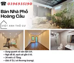 house for sale on hoang cau street, residential construction, nice location, 34mx5t, price: 8 billion, contact: 0396935190.