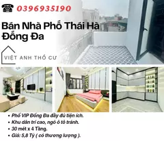 house for sale on thai ha street, automobile alley, tri cao residential area, 30mx4t, price: 5.8 billion, contact: 0396935190.