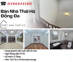 house for sale on thai ha street, nong alley, three steps out street, 62mx5t, price: 13.6 billion, contact: 0396935190.