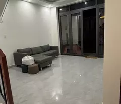 house for sale, street no. 6, binh tan - 4x10m - business - a little over 4 billion - truck parked in front of the house