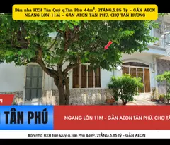 house for sale, tan quy social house, tan phu district, 44m², 2 floors, 5.85 billion - near aeon