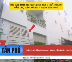 house for sale, tan quy social house, tan phu district, 71m², 3 floors, 7.85 billion - near tan huong market