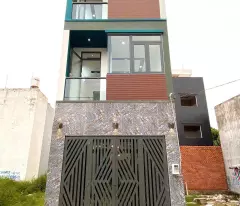 house for sale with 1 ground floor and 2 floors with 4 bedrooms, 4 bathrooms, 1 bedroom + drying yard on lo lu street, truong thanh ward. car alley