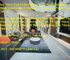 house for sale with 1 ground floor and 4 floors, main owner with 2 frontages on asphalt road n1&n2 at 28 binh ha, quy nhon ward, gia lai