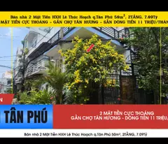 house for sale with 2 frontages of le thuc hoach social house, tan phu district, 50m², 2 floors, 7.09 billion, cash flow 11 million/month