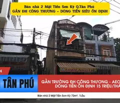 house for sale with 2 fronts on tien son ky 72m², 1st floor - near industry and trade university