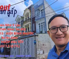 house for sale with 3 floors facing alley 652, highway 13, hiep binh phuoc, thu duc city