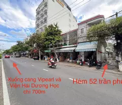 land for sale with level 4 house - alley 52 tran phu, vinh nguyen, nha trang