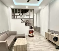 newly built house for sale 48m2 x 4 floors p14, go vap - 5 bedrooms - car alley - about 5 billion tl