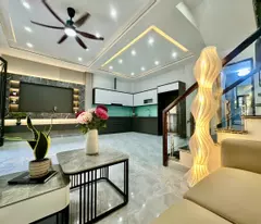 newly constructed 4-floor house for sale in trung hac - private gate yard, farm lane, two air side