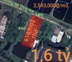 sale of tho land plot with house in vam co commune for 1.6 billion