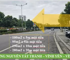 selling 100m2 of land on nguyen tat thanh street, vinh yen, price only 7 billion xx road 42m