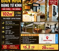selling 3-storey house in hai chau center - 100m from han river - 7m5 wide - price only 15 billion.