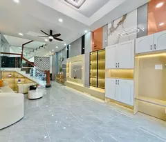 selling a beautiful house to give to a new designer at bui quang social house, 4m standard width, close to emart phan huy ich, a little over 4 billion