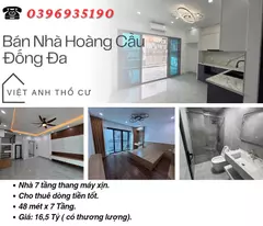 selling hoang cau townhouse, new house 7 floors, genuine elevator, 48mx7t, price: 16.5 billion, contact: 0396935190.