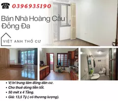 selling hoang cau townhouse, tien pham tien, near street, 50mx4t, price: 13.5 billion, contact: 0396935190.