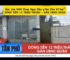selling social house thoai ngoc hau, tan phu district 67.5m², 5.99 billion - cash flow 12 million/month