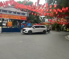 storey house for sale on nguyen phong sac - cau giay. car parked at private construction gate, beautiful furniture, ready to move in