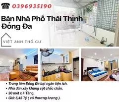 thai thinh townhouse for sale_construction in residential area_car tuong alley_30mx4t_price: 6.45 billion_contact: 0396935190.