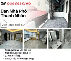 thanh nhan townhouse for sale, spacious front, genuine elevator, 37mx5t, price: 8.7 billion, contact: 0396935190.