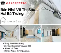 vo thi sau townhouse for sale, new house with elevator, near street front, 41mx6t, price: 9.5 billion, contact: 0396935190.